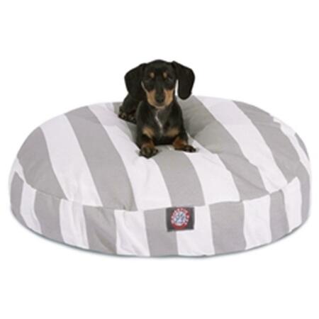 MAJESTIC PET Vertical Stripe Gray Small Round Dog Bed 78899550705
